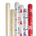 thumbnail image 2 of JAM Paper Assorted Color Christmas Gift Wrap, 150 Sq ft Total, 6 Rolls, 2 of 4