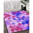 thumbnail image 3 of Ahgly Company Machine Washable Indoor Square Transitional Violet Purple Area Rugs, 7' Square, 3 of 7
