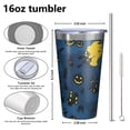 thumbnail image 4 of 16oz Tumblers Halloween Moonlit Scene Pattern Stainless Steel Vacuum Insulated Double Wall Travel Tumbler Cups Mug with Lid and Straw,Cleaning Brush for Coffee,Tea, 4 of 4