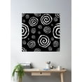 thumbnail image 2 of Squiggly Spiral Pattern - Black & White - Ragged Swirl Poster Wall Art, Modern Wall Decor For Living Room Bedroom, 24x24 UNFRAMED, 2 of 3