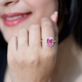 thumbnail image 4 of Rosec Jewels Lab Grown Pink Sapphire Emerald Cut Engagement Ring with Halo - 8X10 mm - Pink Sapphire Diamond Ring for Women, 18K Yellow Gold, US 8.50, 4 of 9