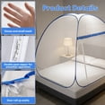 thumbnail image 3 of Mosquito Net for Bed, Folded Size 12 inch Portable Camping Travel Mosquito Net, Pop Up Mosquito Tent with Double Entry for King Queen Size Bed (Folded 12 Inch, 78.74"x70.86"x59.05"), 3 of 7