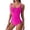 Hot Pink, variant on Women's Sporty Color Block Bikini Cutout One Piece Black M