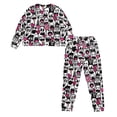 thumbnail image 5 of SCRAWLGOD Halloween Halloween Heart Print Women's Two Piece Pajama Sets with Elastic Band Fall Casual Long Sleeve Tops Jogger Pants with Pockets Loungewear Matching Outfits, S, 5 of 7