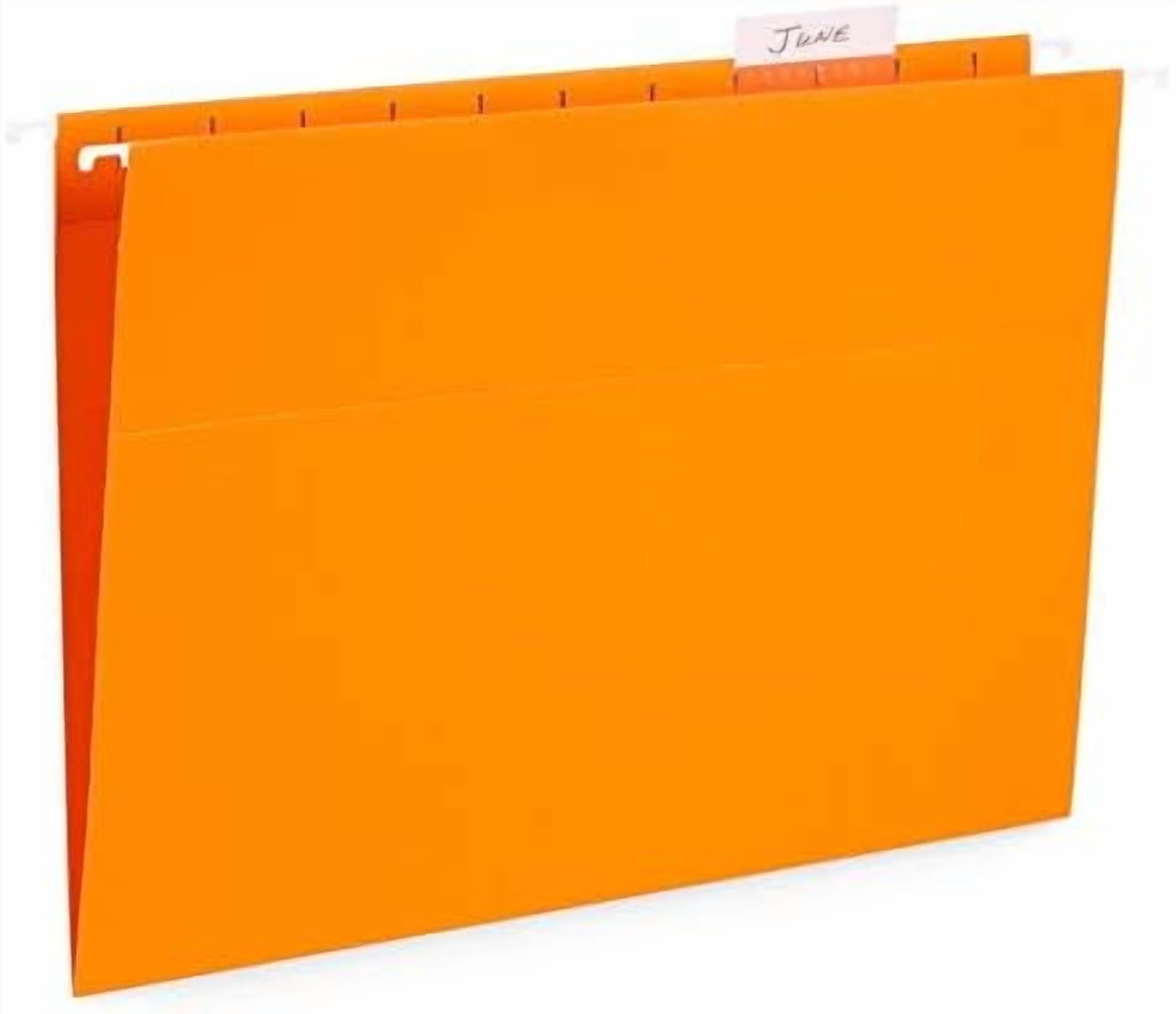Hanging File Folders, 25 Reinforced Hang Folders, Designed for Home and Office Color Coded File Organization, Letter Size, Orange, 25 Pack