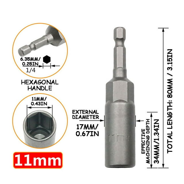 Destornillador eléctrico Hexagonal interior profundo, cabeza de manga de lote de viento, manga de taladro eléctrico, llave de tuerca de cabeza de lote Wmkox3363yii hfskjfh3356