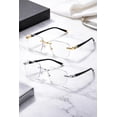 thumbnail image 4 of 2 Pack Rimless Reading Glasses Men Women Metal Frame Lightweight Square Readers Office Home, 4 of 9