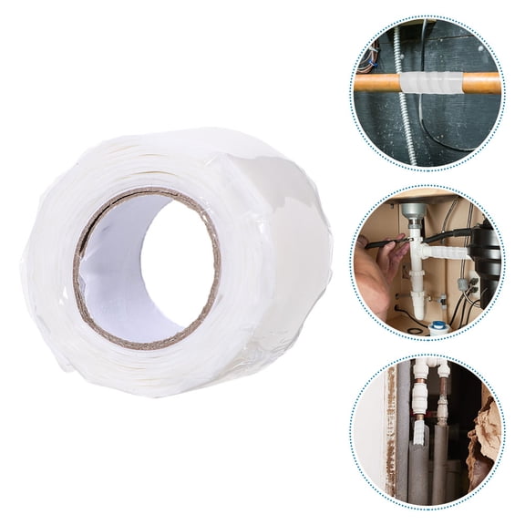 Masteelf 2 Rolls Flexible Silicone Rubber Tape High Adhesion Long Lasting for Sealing Leaks and Repairing Cracks in Pipes and Buckets