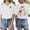 White, variant on Women’S Fiesta Print V-Neck T-Shirt, Casual Short Sleeve Summer Tee, Polyester, 1pc, Sizes S M L XL XXL