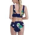 thumbnail image 3 of Picia Astronaut Dinosaur and Space Women's High Waisted Bikini Scoop Neck Swimsuit Two Pieces Bathing Suit-, 3 of 8