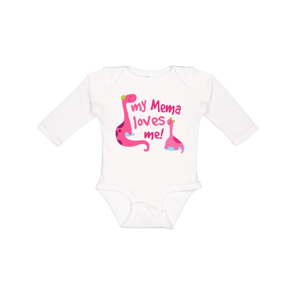 Inktastic My Mema Loves Me Girls Gift Girls Long Sleeve Baby Bodysuit