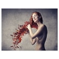 thumbnail image 2 of Design Art - de Cheveux Rouges à Feuilles, 2 of 4