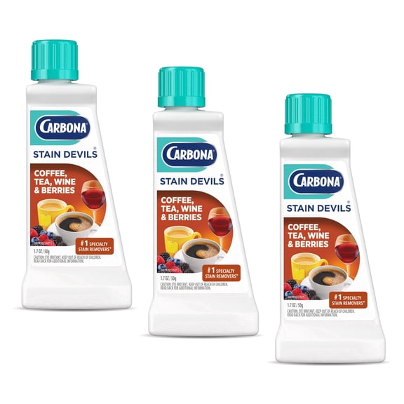 Carbona Stain Devils® #8 | Coffee, Tea, Wine & Juice | Professional Strength Laundry Stain Remover | Multi-Fabric Cleaner | Safe On Skin & Washable Fabrics | 1.7 Fl Oz, 3 Pack