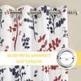 thumbnail image 6 of Grey Red Botanical Kitchen Curtains Window Panels, Watercolor Spring Floral Summer Leaf Insulated Window Treatment Curtain, Grommet Curtains for Bedroom/Living Room/Bathroom, 2 Piece 52"Wx84"L, 6 of 8