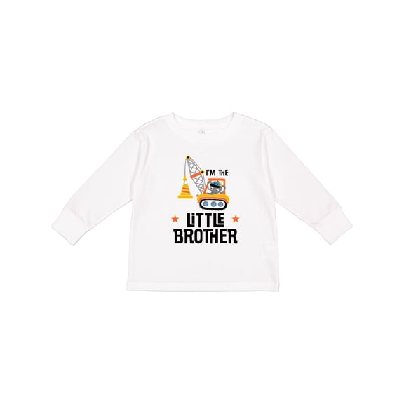 Inktastic Little Brother Construction Truck Boys Boys Long Sleeve Toddler T-Shirt