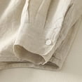 thumbnail image 5 of vigerkar Women's Button Down Shirts Long Sleeve Cotton Summer Beach Wear for Women with Pocket (Beige, L), 5 of 6
