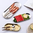 thumbnail image 2 of Bandeja ovalada de acero inoxidable para exteriores, plato para guardar joyas, pasteles, dim sum, barbacoa, plato dorado para toalla, 2 of 5