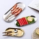 thumbnail image 5 of Bandeja ovalada de acero inoxidable para exteriores, plato para guardar joyas, pasteles, dim sum, barbacoa, plato dorado para toalla, 5 of 5