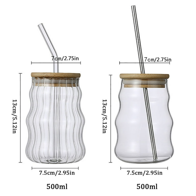 16 oz Glass Cups with Bamboo Lid and Straw – Elephant Bean