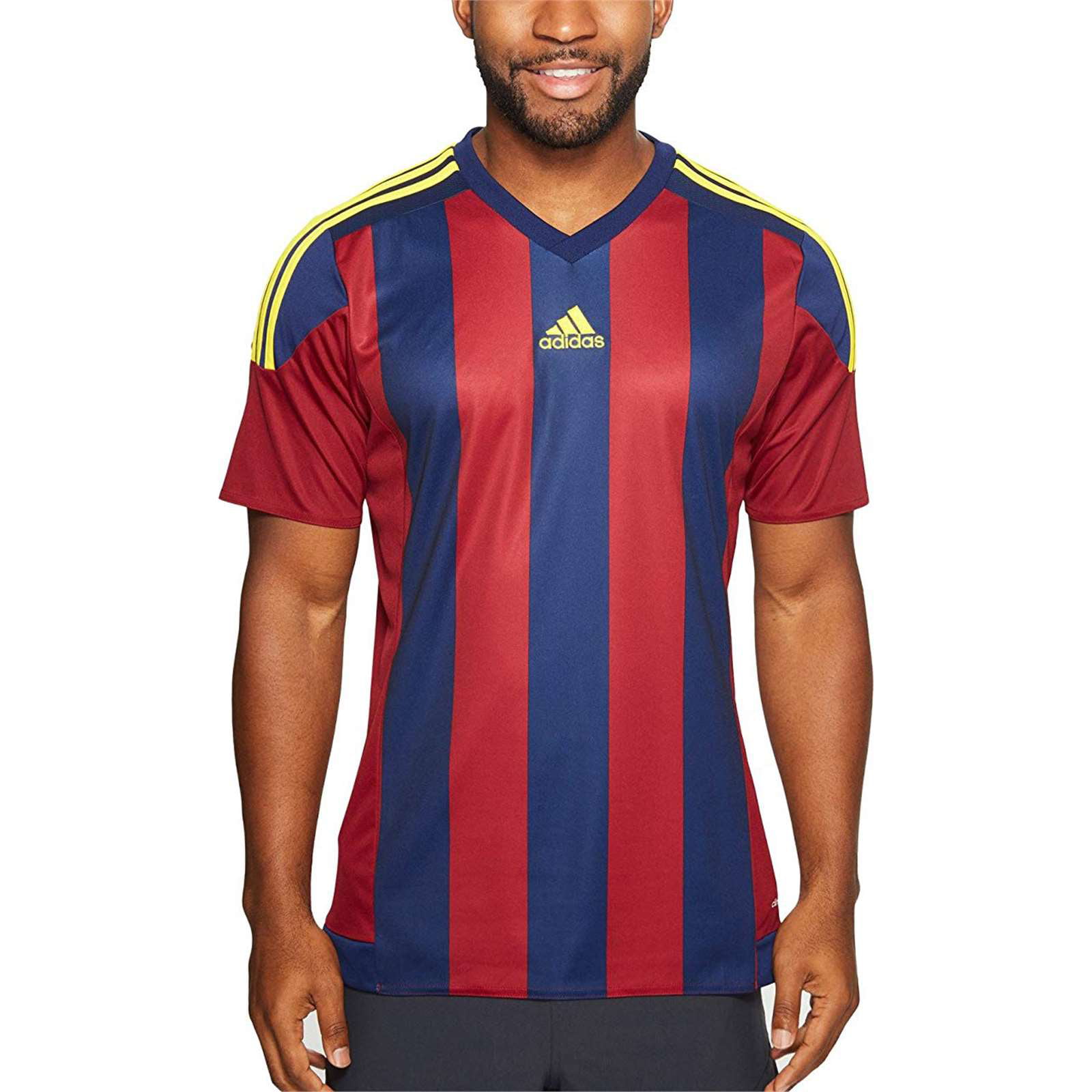 Adidas Men's Striped 15 Jersey Breathable Soccer Shirt - Walmart ...