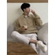 thumbnail image 3 of Suéter con media cremallera para hombre, estilo otoño e invierno, estilo retro, estilo perezoso, suéter de punto con solapa, suéter informal holgado de moda, 3 of 6
