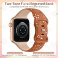 thumbnail image 6 of BandPlus Silicone Band with Flower for Apple Watch Series 10 46mm Women Girls,Soft Silicone Replacement Sport Strap Wristband for iWatch Series 10 46mm, Brown, 6 of 6