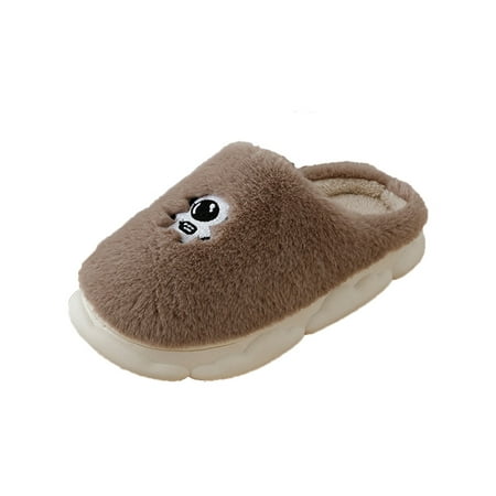 

Women Walking Shoes Men Slippers Autumn And Winter Fashion And Comfortable Cartoon Spaceman Solid Color Warm Non Slip slipper for Men Chemical fiber Coffee
