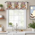 thumbnail image 2 of Curtain Valance for Windows, Easter Bunny Farmhouse Floral Kitchen Valances Rod Pocket Short Curtains, Easter Egg Retro Linen Window Valance for Bedroom Bathroom Living room 42x12in, 2 of 9