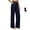 Navy, variant on Clossjun Women's Wide Leg Work Dress Pants High Waisted Flowy Daily Wear Business Casual Palazzo Bottoms Summer Fall Offce Trousers With Pockets XL