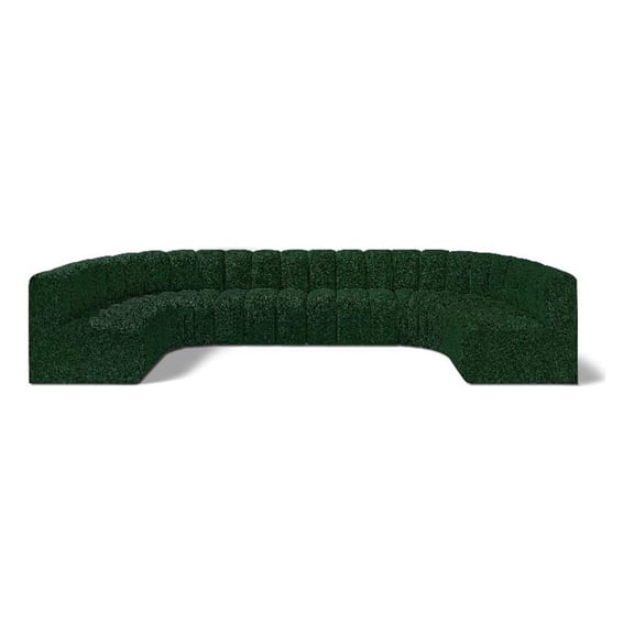 Meridian Furniture Arc Green Boucle Fabric Modular Sectional