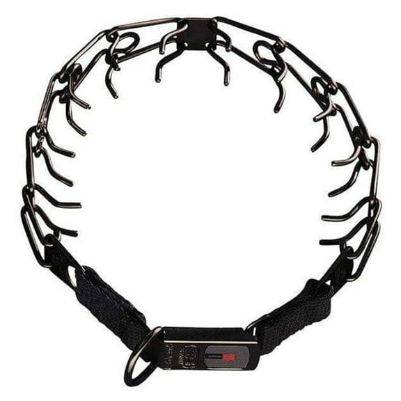 Herm Sprenger Prong Collar - Black Stainless Steel with Click-Lock - 2.25mm x 16 Inch - Dog Training Collar for Stubborn Dogs - German Quality