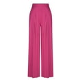 thumbnail image 6 of SELONE Palazzo Pants for Women Petite Formal With Pockets High Waist High Rise Plus Size Wide Leg Casual Long Pant Fashion Pants for Everyday Wear Running Errands Work Casual Event Hot Pink XL, 6 of 8