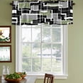 thumbnail image 3 of 2 Pack Valances for Window, Sage Green Black Geometric Short Curtains for Kitchen Bedroom Living Room, Modern Abstract Art Block Rod Pocket Small Window Treatment Valance Drapes 54 x 18 Inch, 3 of 8