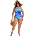 thumbnail image 7 of DARING DIVA Women's Plus Swimsuit Tummy Control Bathing Suit Ruched High Cut 3X Blue, 7 of 7