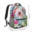thumbnail image 2 of Watercolor Cactus Flower Floral Backpack Casual College Bag Zipper Laptop Daypack Hiking Rucksack Travel, 2 of 5