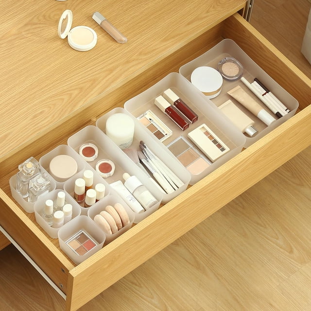 Bandeja organizadora de cajones, caja de almacenamiento, 10 unidades, Poeland Frosted