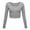 Gray, variant on Sakmal Plus Size Tops for Women Black Long Sleeve Crew Neck Solid Crop Top T-Shirts Plus Size Ladies Shirts