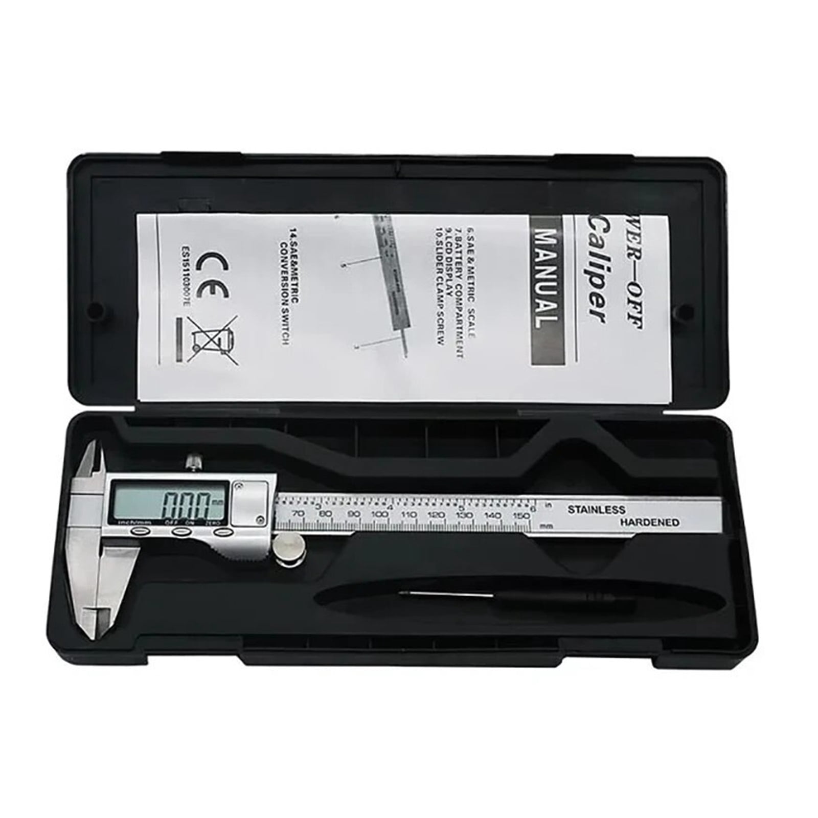Digital Vernier Caliper Stainless Steel Caliper 0-150MM 6 Inch 0.01mm Digital Display Electronic Ruler Length Measuring Tools