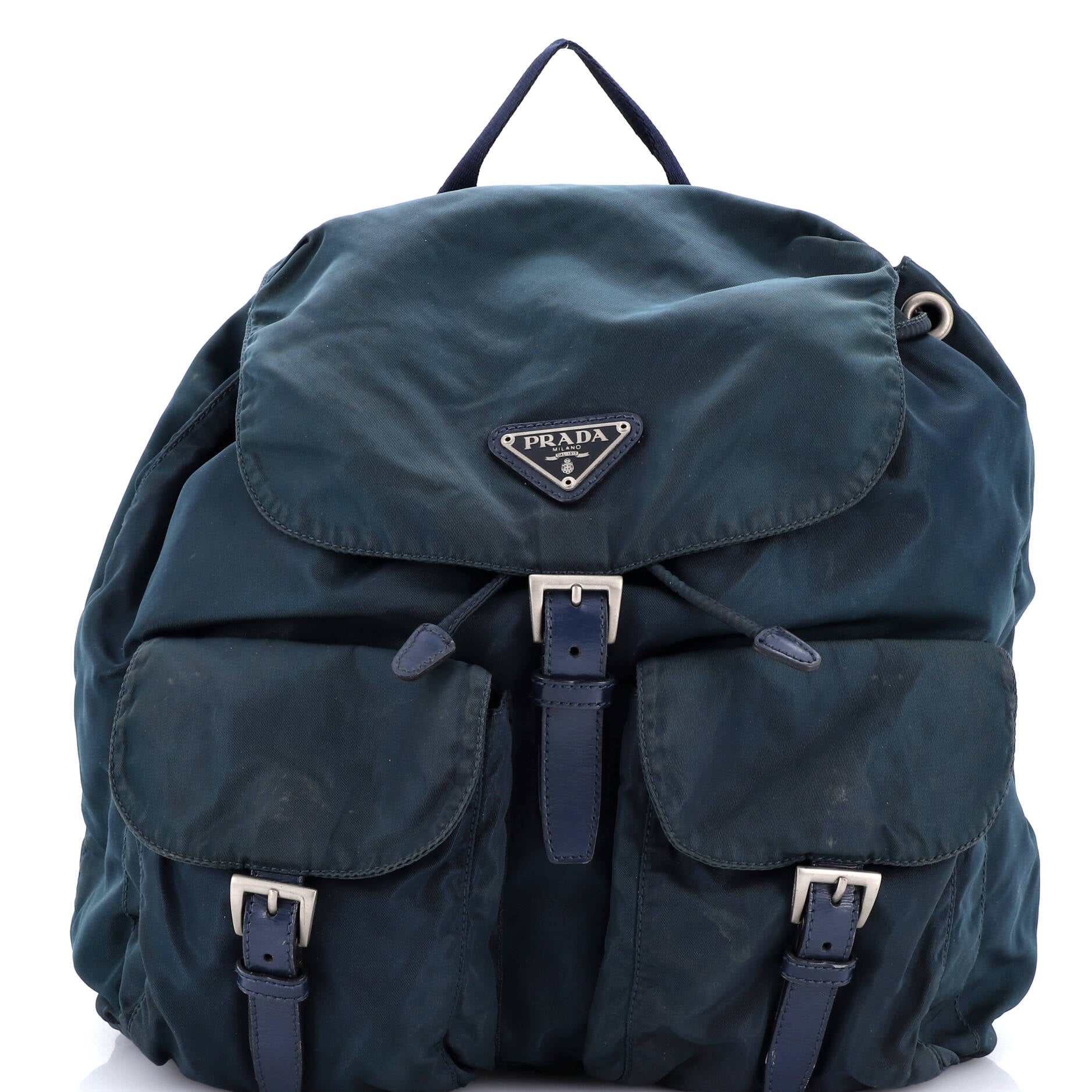 Pre-Owned Prada Prada Double Front Pocket Backpack Tessuto 