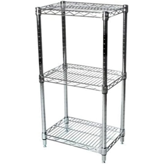 Shelving Inc. 12"d x 36"w Chrome Wire Shelving with 3 Tier Shelves, Weight Capacity 800lbs Per Shelf