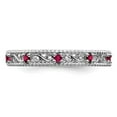 thumbnail image 3 of 1/5 Carat (ctw) Lab Created Ruby Band Stackable Ring in Sterling Silver, 3 of 5
