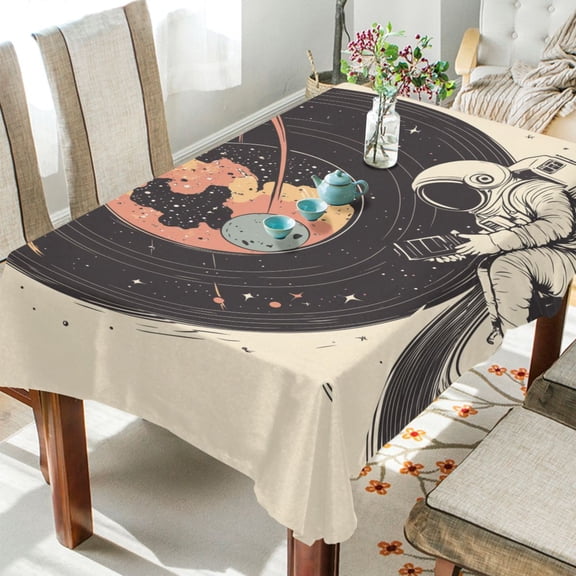 Yayeee Tablecloths for Rectangular Tables 54 x 54 inch Party Table Cover, Space Record