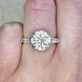thumbnail image 5 of Bow Jewelry 14K White Gold Plated Early Retro Era Ring - Brilliant 2.06 Ct Round Cut Moissanite Engagement Ring - Vintage Wedding Ring - Vintage Mid Century Ring - Reproduction Ring, 5 of 10