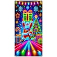 thumbnail image 2 of Hometravel Glowing Christmas Door Cover, Santa and Tree Printed Holiday Banner, Lighted Indoor Outdoor Decoration for Party, Home Entryway, Festive Display, 2 of 6