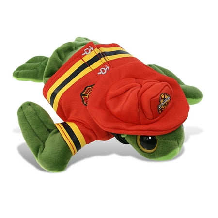 DolliBu Sea Turtle Firefighter Stuffed Animal - Big Eyed Sea Turtle Fireman Toy with Red Fireman Costume Outfit and Fireman Hat Cute Ocean Life Animal Fire Fighter Doll Plush Toy for Kids - 8 Inch
