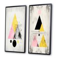 thumbnail image 3 of Designart "Retro Triangular Transcendence II" Modern Geometric Framed Wall Art Set Of 2 - Modern Pink Gallery Wall Frame Set For Home Decor, 3 of 6