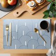 thumbnail image 2 of Ombre Placemats Set of 12, Farmhouse Stripes Modern Abstract Art Placemats for Dining Table, Place Mats for Kitchen Tabletop, Waterproof Wipeable Dining Table Mats Set, 2 of 9