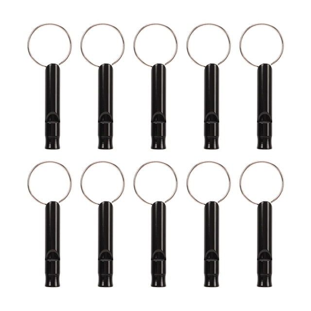 Silbato de emergencia de 10 piezas Silbatos de seguridad para exteriores súper ruidosos para salvar vidas Senderismo Camping y entrenamiento de mascotas Negro