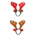thumbnail image 1 of 2 Piezas de Adorno de Diadema de Cuerno de Reno Navideño para Niña, Marrón, Rojo, Asta. Zulema Linda banda para el cabello, 1 of 5