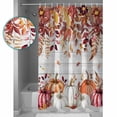 thumbnail image 4 of Thanksgiving Waterproof Fabric Shower Curtain, Fall White Orange Pumpkin Leaves Wooden Shower Curtain for Bathroom Curtains Bathtubs Hotel Washable Shower Curtains with 12 Hooks Small 36x72in, 4 of 6